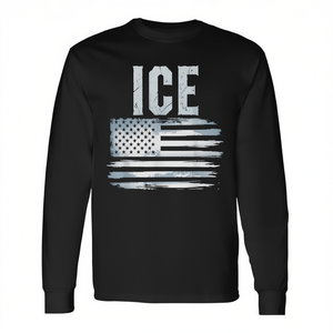 T-shirt a maniche lunghe con bandiera americana Ice USA Bold Distressed - Product Image 2