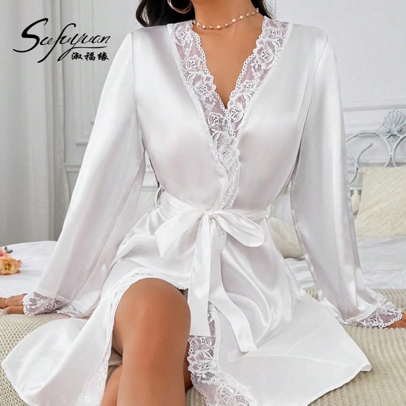 Camicia Notte Sposa Vestaglia Sposa In Raso Bianco Con Scritta