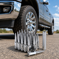 24 PIEZAS 60 °   Tuerca de Rueda Cónica M14x1.5 Cromada con Punta, 4.4 de Altura, Hexagonal, Compatible con Chevy Silverado
