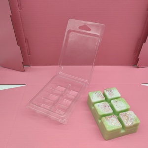 Tùy chỉnh nhỏ rõ ràng nhựa PVC Pet nến 6 khoang sáp tan vỏ sò bao bì Vỉ được làm bằng vật liệu tái chế - Product Image 1