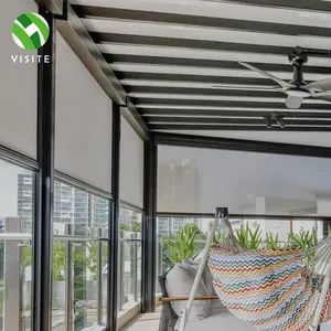 YST Fabricante persianas para cortinas de varanda ao ar livre com zíper automático e tela zip-stop para persianas de motor de pára-sol