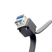 Beliebige Länge Motherboard IDC 20-Pin Dual Micro USB Stecker-Buchse Flachbandkabel Geflochtene Abschirmung 3A Schnellladung CE-Zertifiziert Schwarz