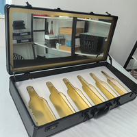 Vente flash VIP 6 bouteilles de vin à LED Boîte en acrylique Valise Présentateur de bouteilles Glorificateur pour boîte de nuit Bar Salon Fête