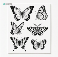 Autocollant de tatouage temporaire aux pigments végétaux, décalcomanie à transfert d'eau, tatouage corporel, papier de support pelable pour la peau, cadeau de fête