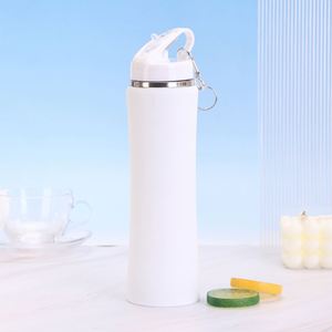 Outdoor <b>Running</b> Sports <b>Water</b> <b>Bottle</b> 600ml 750ml Stainless Steel Vacuum Insulated Straw Nozzle Lid Matte Finish Travel Flask - Product Image 6