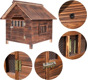 Ngoài trời nhà vật nuôi, với cửa ra vào và cửa sổ, thời tiết, ngoài trời bằng gỗ doghouse - Product Image 6