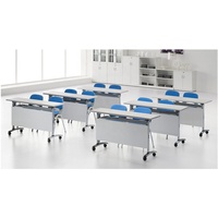 Bureaux de formation blancs de style moderne, empilables et pliables, fabriqués en Chine, pour salles de conférence et de réunion