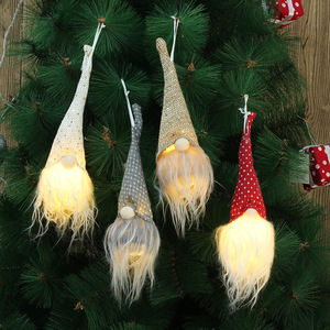 Christmas <b>Light</b> Up Gnome Dolls Mini Faceless Hanging <b>Tree</b> Ornaments Beige Gray Red With <b>Led</b> <b>Lights</b> For Xmas Decorations - Product Image 1