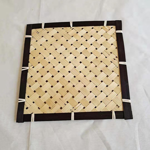 Tapete Negro estilo japonés vajilla Rectangular Vintage tejido grueso restaurante Bamb aislamiento térmico posavasos promocional - Product Image 5