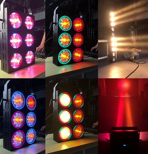 Блиндер с 2 глазами, желтый свет + теплый белый 200 Вт, шоры, сценический световой эффект, светодиодный стробоскоп, концертный Блиндер для диджея - Product Image 2