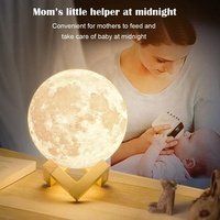 Lámpara de Luna 3D, Luces Nocturnas, Lámpara de Mesa, Regalos de Cumpleaños para Niños 2026, Decoración para Dormitorio, Sala de Estar, Hogar, Luz de Luna LED