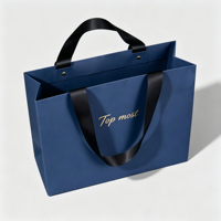 Sacs en papier personnalisés avec impression de logo, sacs en carton classiques rose et noir pour vêtements, avec poignée en ruban pour l'emballage