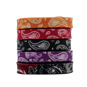 Lacets plats en polyester imprimés par transfert thermique motif Paisley 8 mm pour les détaillants de baskets AF1 et les grossistes en accessoires de chaussures - Product Image 3