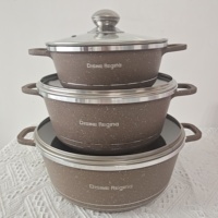Ensemble de casseroles en aluminium moulé Master Star Best Value, 6 pièces, 20/24/28 cm, ultra antiadhésif, pour cuisinière à gaz, écologique