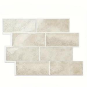 Modern White Vinyl PU PET Geometric Herringbone Self-Adhesive Wall <strong>Tiles</strong> 305x305mm Waterproof Shower <strong>Tile</strong> <strong>Sticker</strong> <strong>Kitchen</strong> - Product Image 1