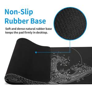 Tapis de souris de jeu japonais à vagues de mer, noir, grand tapis de souris d'anime, tapis de souris étendu, base en caoutchouc antidérapante, grand tapis de bureau pour le bureau - Product Image 5