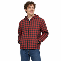 Blouson Bomber Réversible Personnalisé à Capuche en Tissu Camouflage à Carreaux Unisexe OEM Double Face Formel Coupe-Vent avec Motif Dessin Animé