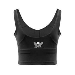 Removable Pads Breathable Yoga Cropped High Waist <b>Crop</b> Sports Tank Fitness <b>Top</b> with Moisture Wicking Quick Dry - Product Image 2