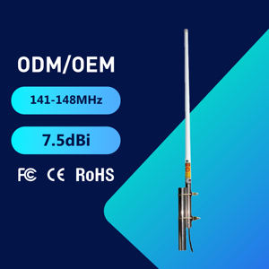 360 °   <span class=keywords><strong>Antenne</strong></span> VHF à double section en fibre de verre omnidirectionnelle 7,5 dBi de gain 141-148 MHz - Product Image 1