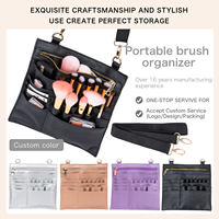 Sac de maquillage professionnel pour artistes, sac à ceinture pour pinceaux de maquillage, sac cosmétique portable multi-poches