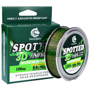 YACUMA 500 mètres de ligne de pêche en fibre de carbone Invisible vert tacheté monofilament en nylon résistant à l'usure pour la pêche en lac et en rivière - Product Image 4