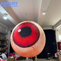 Modèle gonflable sur mesure pour décoration, Grand ballon gonflable œil de monstre rouge pour les festivals d'Halloween