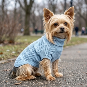 Pull en tricot noir pour chien, col roulé, chaud, tricoté, vêtements d'hiver pour chiots, pour petits chiens, Pomeranian, <span class=keywords><strong>Chihuahua</strong></span> - Product Image 6