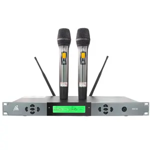 Uhf Fixed Frequency Wireless Microphone 2 Channel High Sensitivity Digital Noise Suppression Professional Sound System