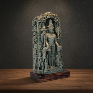 Relique divine historique du XIIe siècle Chaturbhuj – Artefact architectural d'autel de temple ancien - Product Image 2