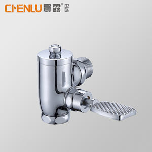 Válvula de descarga de esquina empotrada en pared Chenlu Copper, accionada con el pie, para inodoro tipo squat, modelo CL 6618, que ahorra agua. - Product Image 1