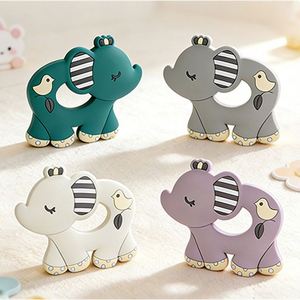 Mordedores de Silicona con Forma de Elefante y Tortuga, Temática de Dibujos Animados para Bebés, Grado Alimenticio, Juguete Suave, 0-24 Meses, Unisex - Product Image 1