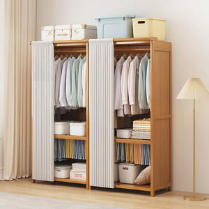 Armoire économique en bois massif à un niveau Nouveau style pour la maison Chambre à coucher à louer Assemblage simple nécessaire pour le salon - Product Image 3