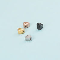 Perles entretoises en acier inoxydable plaqué or PVD, motif cœur à points, trou horizontal, pour la fabrication de bijoux