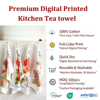 Handuk Dapur Cuci Piring Desain Retro Grosir, Kain Pembersih Katun Cuci Muka, Serbet Dapur & Lap Piring