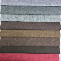Tissu d'ameublement MINJIA de haute qualité, aspect lin, tissé et teint, respirant, uni, pour canapé