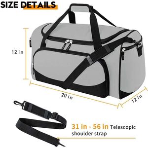 Bolsa Deportiva Resistente Uarition de 50L, Bolsa Grande para Gimnasio, Viajes y Deportes para Hombre, Color Gris - Product Image 3
