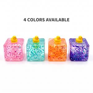 ของเล่นบีบเป็ดยางใส่น้ำแข็ง กลิตเตอร์ ไส้มาลโทส 4 สี บรรเทาความเครียด ขายส่ง - Product Image 1
