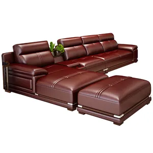 Moderna strato superiore della pelle bovina in pelle divano in stile Americano luce lusso Nordic living room furniture piccola famiglia divano in pelle