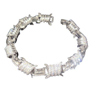 Nouveautés Bracelet Manchette Hip Hop Audacieux en Fil de Fer Barbelé Givré, Plaqué Or Rose, Argent 925, Moissanite VVS, Cadeau pour Hommes et Femmes - Product Image 1