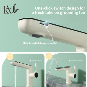 Robinet de lavabo Yake en laiton blanc laiteux à affichage numérique, monotrou, pour salle de bain d'hôtel, avec interrupteur à deux fonctions, eau chaude et froide, à jet ascendante - Product Image 2