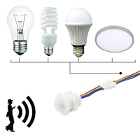 Saklar Lampu Sensor PIR Detektor Saklar Pintar LED 110V 220V Saklar Sensor Gerak Inframerah PIR Otomatis Nyala Mati