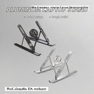 Portable Aluminum Laptop Stand with Foldable Desktop Cooling Fans Notebook Support Computer Bracket <b>Tablet</b> <b>Holder</b> New Product - Product Image 2