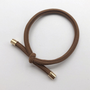 Elastici per <span class=keywords><strong>capelli</strong></span> beige moka a <span class=keywords><strong>strisce</strong></span> dritte con nodi e perline dorate, elastici per coda di cavallo da donna e ragazza, scrunchies. - Product Image 5