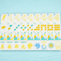 Tuiles de mahjong en acrylique solide couleur ivoire crémeux, coins et bords arrondis lisses, 160 pièces, ensemble de jeu de mahjong rétro
