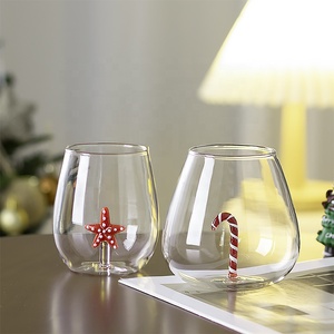 Verre à vin sans pied transparent soufflé à la main pour fête, verre à boire en verre borosilicate avec motif étoile de mer intégré, pour lait et eau - Product Image 3