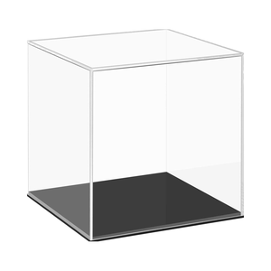 Hiện đại hoàn toàn lắp ráp cơ sở màu đen Acrylic hiển thị trường hợp 6x6x6 chống bụi nhựa rõ ràng hộp vuông Cube <span class=keywords><strong>container</strong></span> lưu trữ nhỏ - Product Image 6