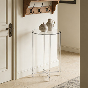 Transparent Acrylic Modern Minimalist Coffee <strong>Table</strong> for <strong>Small</strong> Spaces-Multi-Use Decorative Side/<strong>Drink</strong> <strong>Table</strong> - Product Image 4