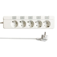 Multiprise JINGMIN à 5 prises avec protection contre les surtensions, cordon d'extension de 1,5 m, interrupteur de contrôle indépendant, 90-265 V 16 A, prix usine