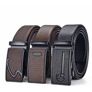 Belt Men Adjustable Western Ratchet Belt Adjustable Durable Custom Men Leather Belt With Automatic Sliding Buckle