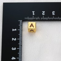 Pendentif en forme de lettre en laiton plaqué or 18 carats, perle alphabet cube pour la fabrication de colliers, bracelets et bijoux